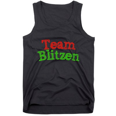 Team Blitzen Funny Reindeer Graphic Gift Tank Top