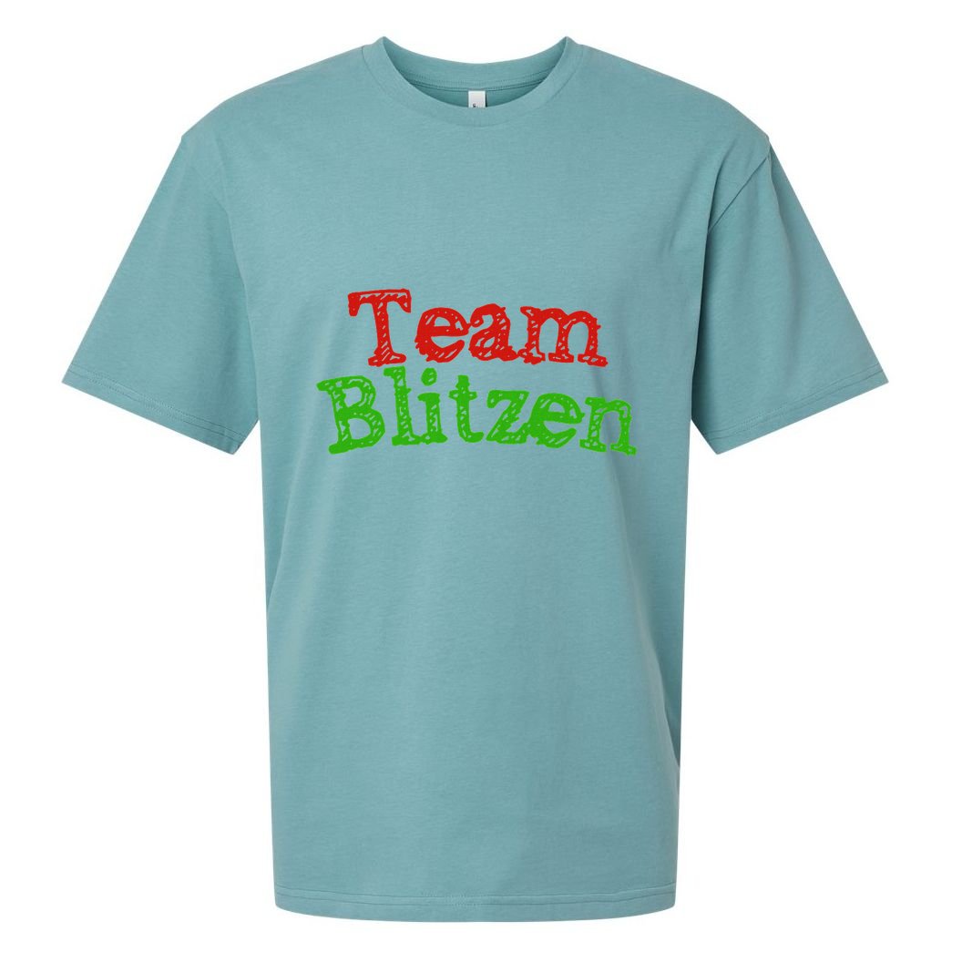 Team Blitzen Funny Reindeer Graphic Gift Sueded Cloud Jersey T-Shirt