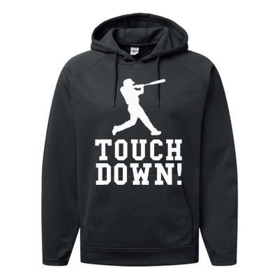 Touchdown Baseball Football Sports Gift Performance Fleece Hoodie