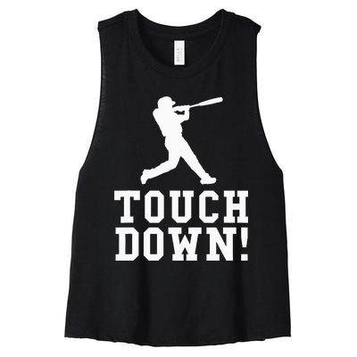 Touchdown Baseball Football Sports Gift Women's Racerback Cropped Tank