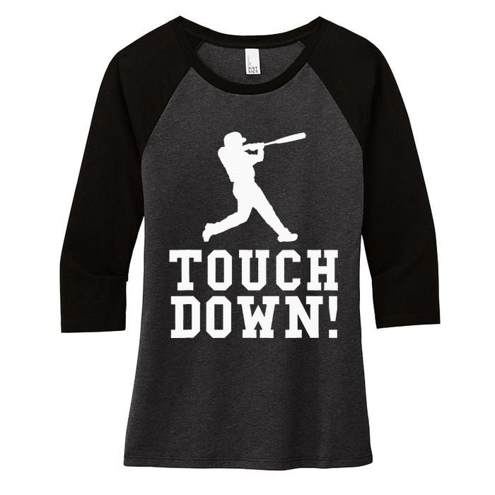 Touchdown Baseball Football Sports Gift Women's Tri-Blend 3/4-Sleeve Raglan Shirt