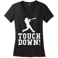 Touchdown Baseball Football Sports Gift Women's V-Neck T-Shirt