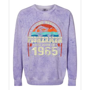 The Best Fishermen Are Born In 1965 Fishing Lovers Birthday Colorblast Crewneck Sweatshirt