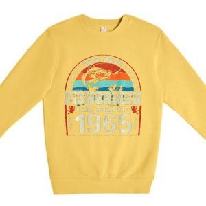 The Best Fishermen Are Born In 1965 Fishing Lovers Birthday Premium Crewneck Sweatshirt