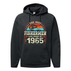 The Best Fishermen Are Born In 1965 Fishing Lovers Birthday Performance Fleece Hoodie