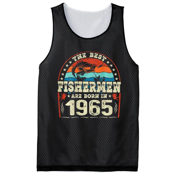 The Best Fishermen Are Born In 1965 Fishing Lovers Birthday Mesh Reversible Basketball Jersey Tank