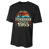 The Best Fishermen Are Born In 1965 Fishing Lovers Birthday Performance Sprint T-Shirt