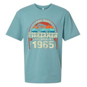 The Best Fishermen Are Born In 1965 Fishing Lovers Birthday Sueded Cloud Jersey T-Shirt