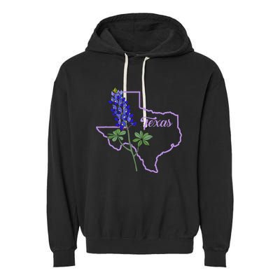 Texas Bluebonnet Flower Garment-Dyed Fleece Hoodie