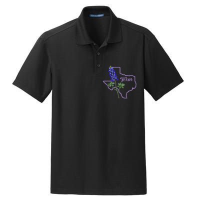 Texas Bluebonnet Flower Dry Zone Grid Polo