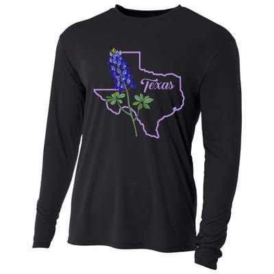 Texas Bluebonnet Flower Cooling Performance Long Sleeve Crew