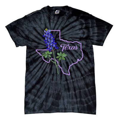 Texas Bluebonnet Flower Tie-Dye T-Shirt