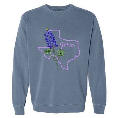 Texas Bluebonnet Flower Garment-Dyed Sweatshirt