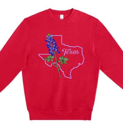 Texas Bluebonnet Flower Premium Crewneck Sweatshirt