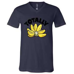 Totally Bananas | Funny Fruit Pun | Banana V-Neck T-Shirt