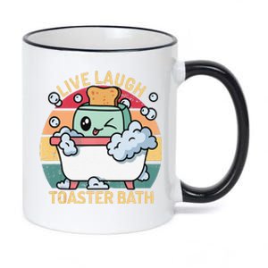 Toaster Bath Funny Retro Live Laugh Toaster Bath 11oz Black Color Changing Mug