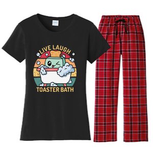 Toaster Bath Funny Retro Live Laugh Toaster Bath Women's Flannel Pajama Set