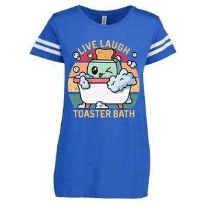 Toaster Bath Funny Retro Live Laugh Toaster Bath Enza Ladies Jersey Football T-Shirt