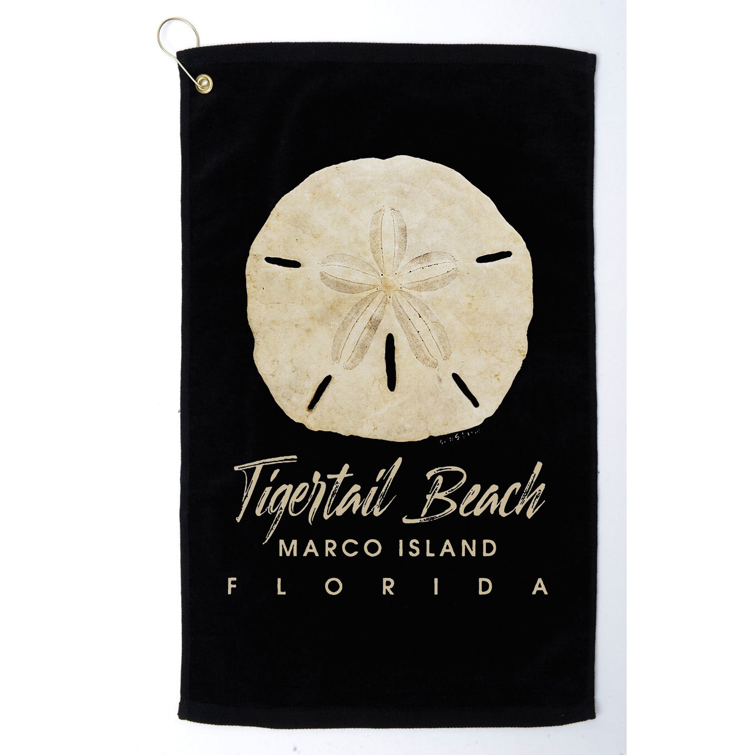 Tigertail Beach Florida Shelling Gift Souvenir Sand Dollar Golf Towel