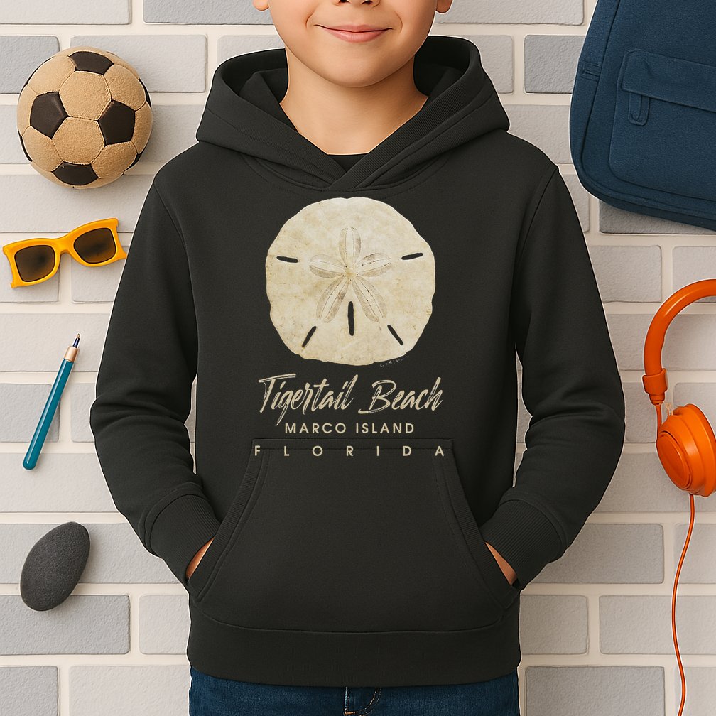 Tigertail Beach Florida Shelling Gift Souvenir Sand Dollar Kids Hoodie