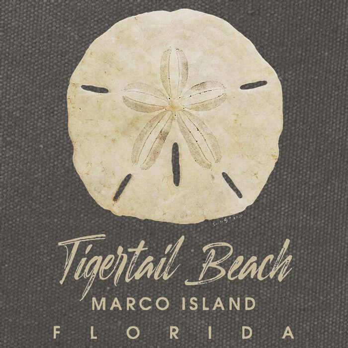 Tigertail Beach Florida Shelling Gift Souvenir Sand Dollar Cotton Canvas Backpack