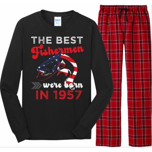 The Best Fishermen Were Born In 1957 Fun 65 Birthday Fishing Long Sleeve Pajama Set