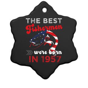 The Best Fishermen Were Born In 1957 Fun 65 Birthday Fishing Ceramic Star Ornament