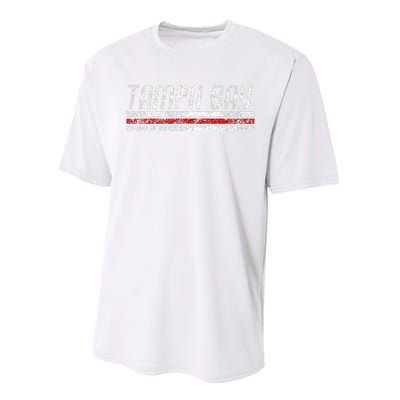 Tampa Bay Florida Retro Vintage Weathered Stripe Throwback Performance Sprint T-Shirt