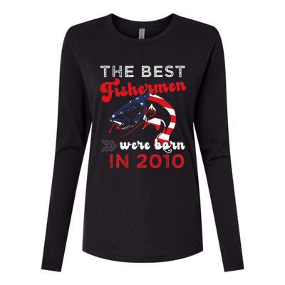 The Best Fishermen Were Born In 2010 Fun 12 Birthday Fishing Womens Cotton Relaxed Long Sleeve T-Shirt