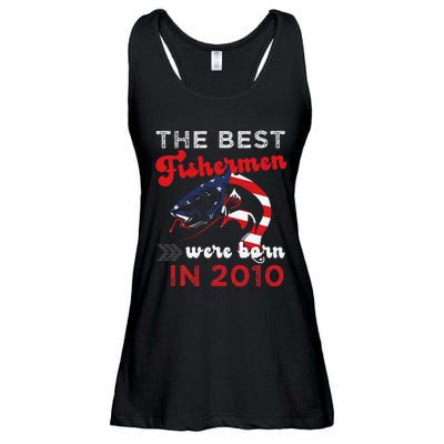 The Best Fishermen Were Born In 2010 Fun 12 Birthday Fishing Ladies Essential Flowy Tank