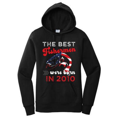 The Best Fishermen Were Born In 2010 Fun 12 Birthday Fishing Women's Pullover Hoodie