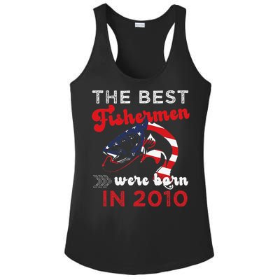 The Best Fishermen Were Born In 2010 Fun 12 Birthday Fishing Ladies PosiCharge Competitor Racerback Tank