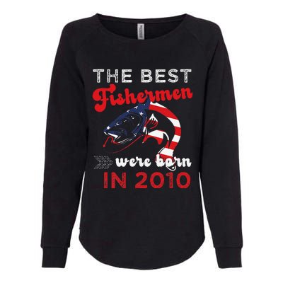 The Best Fishermen Were Born In 2010 Fun 12 Birthday Fishing Womens California Wash Sweatshirt