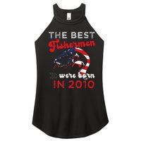 The Best Fishermen Were Born In 2010 Fun 12 Birthday Fishing Women's Perfect Tri Rocker Tank