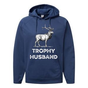 Trophy Buck Fathers Day Design For Husband Performance Fleece Hoodie