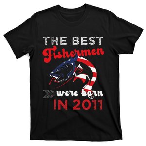 The Best Fishermen Were Born In 2011 Fun 11 Birthday Fishing T-Shirt