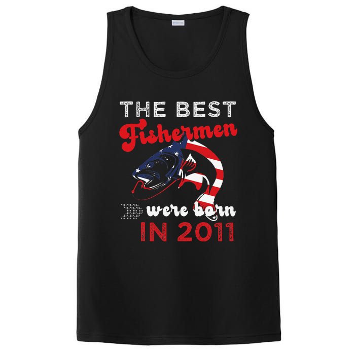 The Best Fishermen Were Born In 2011 Fun 11 Birthday Fishing PosiCharge Competitor Tank