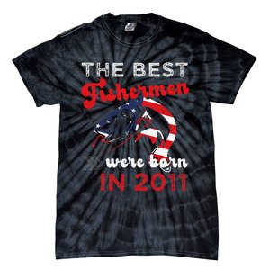 The Best Fishermen Were Born In 2011 Fun 11 Birthday Fishing Tie-Dye T-Shirt