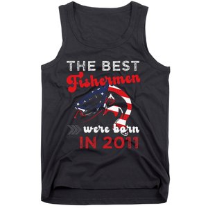 The Best Fishermen Were Born In 2011 Fun 11 Birthday Fishing Tank Top