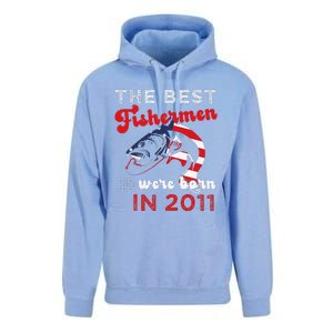 The Best Fishermen Were Born In 2011 Fun 11 Birthday Fishing Unisex Surf Hoodie