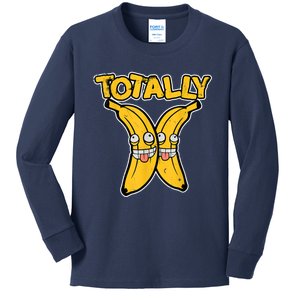 Totally Bananas | Funny Fruit Pun | Banana Kids Long Sleeve Shirt