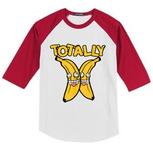 Totally Bananas | Funny Fruit Pun | Banana Kids Colorblock Raglan Jersey