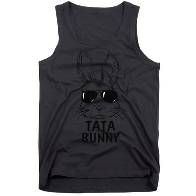 Tata Bunny Face With Sunglasses Easter Matching Family Tank Top