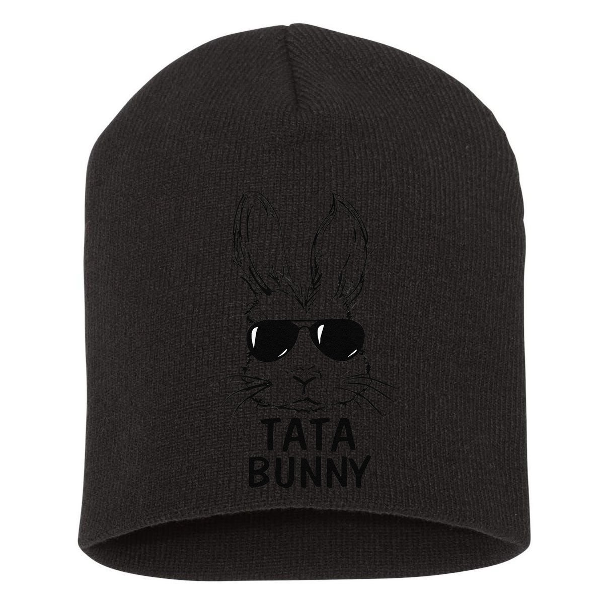 Tata Bunny Face With Sunglasses Easter Matching Family Short Acrylic Beanie