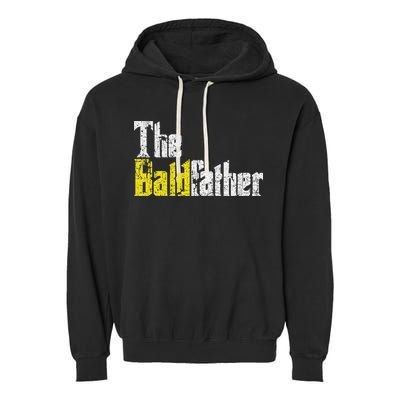 The Baldfather Funny Birthday For Bald Garment-Dyed Fleece Hoodie