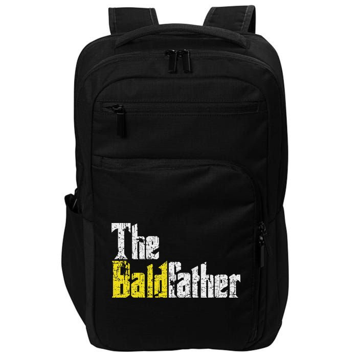 The Baldfather Funny Birthday For Bald Impact Tech Backpack