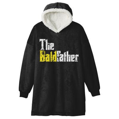 The Baldfather Funny Birthday For Bald Hooded Wearable Blanket