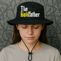The Baldfather Funny Birthday For Bald Bucket Hat