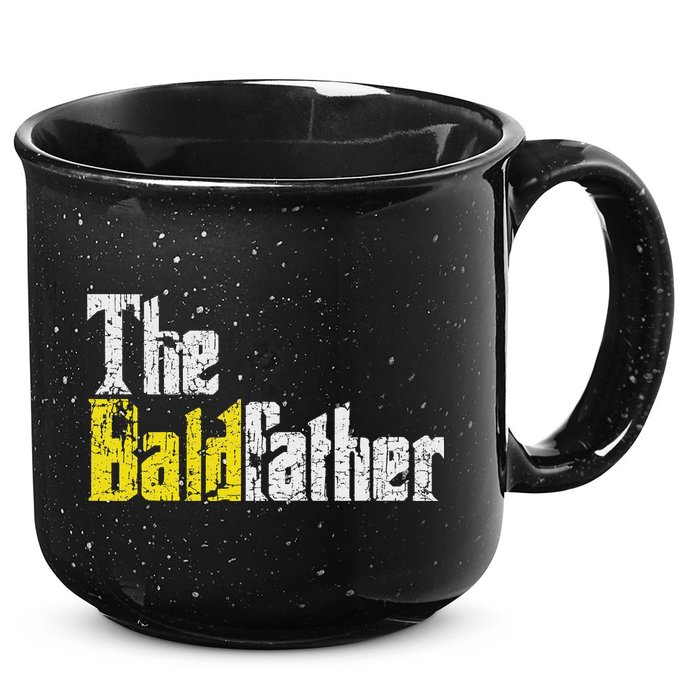 The Baldfather Funny Birthday For Bald 15oz Campfire Ceramic Mug