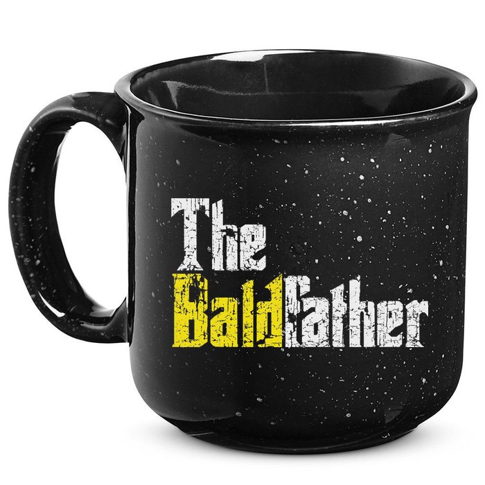 The Baldfather Funny Birthday For Bald 15oz Campfire Ceramic Mug